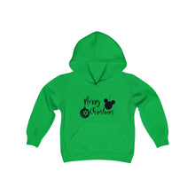 Load image into Gallery viewer, Merry Christmas Merry and Bright - Youth Heavy Blend Hooded Sweatshirt