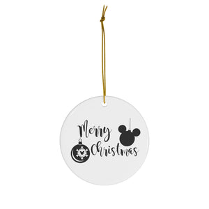 Merry Christmas Merry and Bright - Round Ceramic Ornaments