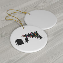 Load image into Gallery viewer, Christmas Tree Mice - Round Ceramic Ornaments