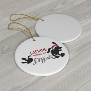 Dashing Through the Snow - Round Ceramic Ornaments