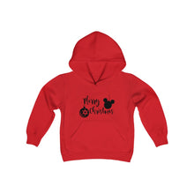 Load image into Gallery viewer, Merry Christmas Merry and Bright - Youth Heavy Blend Hooded Sweatshirt