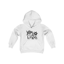 Load image into Gallery viewer, Joy to the Worlds - Youth Heavy Blend Hooded Sweatshirt