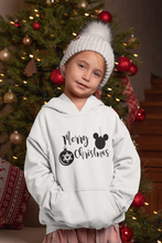 Load image into Gallery viewer, Merry Christmas Merry and Bright - Youth Heavy Blend Hooded Sweatshirt