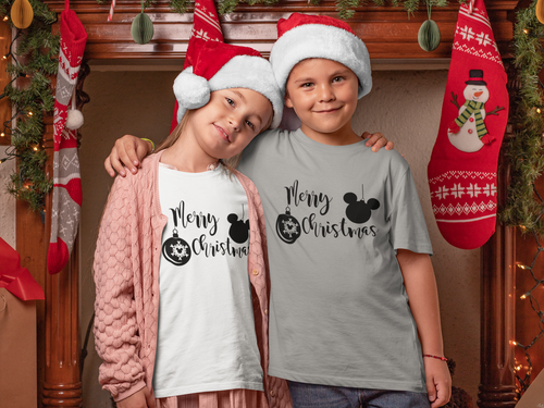 Merry Christmas Merry and Bright - Kids Heavy Cotton™ Tee